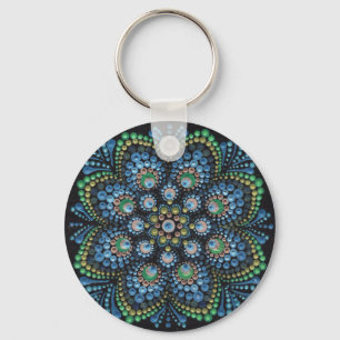 Porte-clés Peacock Dot Mandala