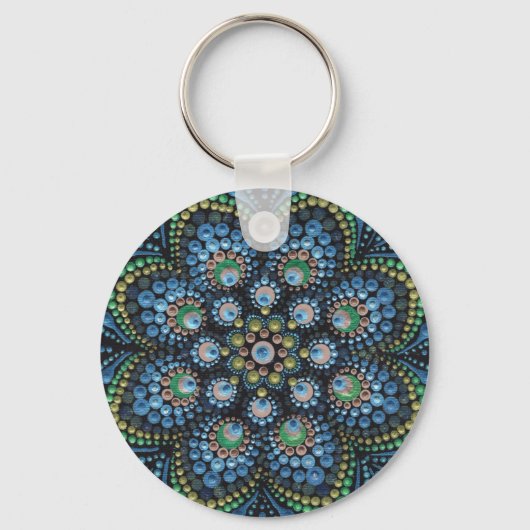 Porte-clés Peacock Dot Mandala (Verso)