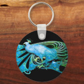 PORTE-CLÉS PEACOCK EN TURQUASE BLEUE ET NOIR (Recto)