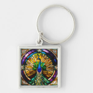 Porte-clés Peacock en verre tendu