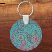 Porte-clés Peacock floral rétro (Recto)