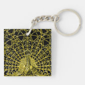 Porte-clés Peacock Gold Art Nouveau (Dos)