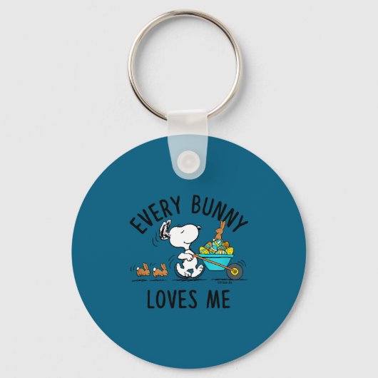 Porte-clés Peanuts - Pâques - chaque lapin m'aime Peanuts -  (Recto)