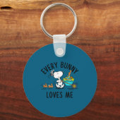 Porte-clés Peanuts - Pâques - chaque lapin m'aime Peanuts -  (Recto)