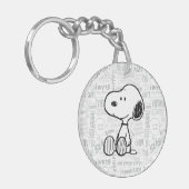 Porte-clés PEANUTS | Snoopy on Black White Comics (Devant gauche)