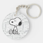 Porte-clés PEANUTS | Snoopy on Black White Comics (Dos)
