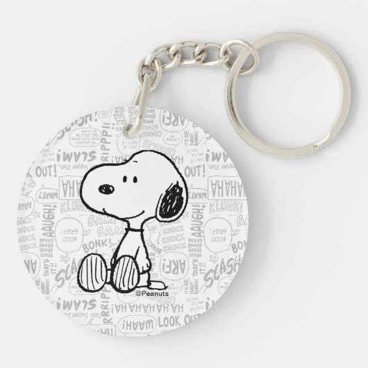 Porte-clés PEANUTS | Snoopy on Black White Comics (Dos)