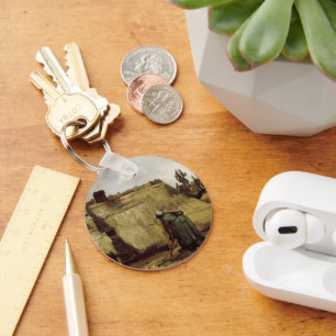 Porte-clés Peasant Woman Digging Cottage by Vincent van Gogh