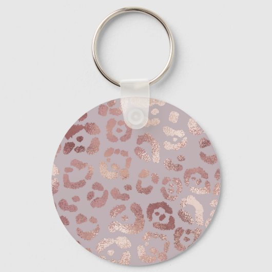 Porte-clés Peau léopard : élégance or rose. (Recto)