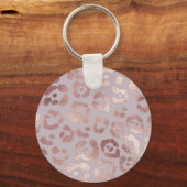 Porte-clés Peau léopard : élégance or rose. (Recto)