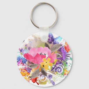Porte-clés Peau rose et violet sur