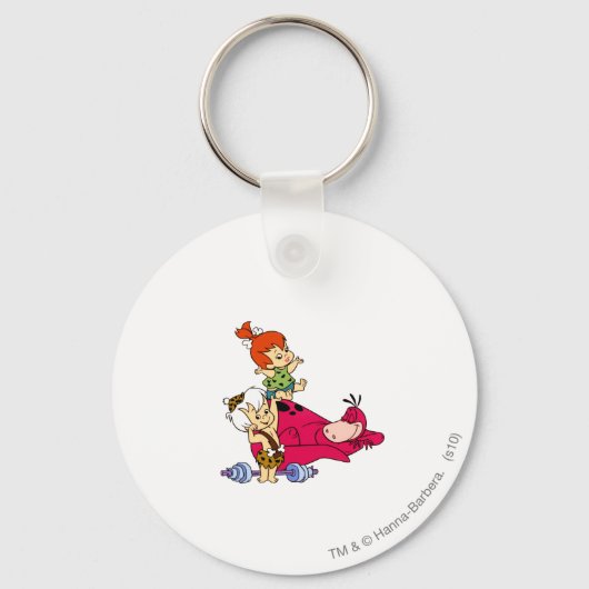 Porte-clés PEBBLES™ and Bam Bam  and Dino Playtime (Recto)
