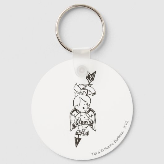 Porte-clés PEBBLES™ Daddy's Girl B&W (Recto)