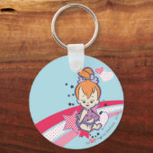 Porte-clés PEBBLES™ sur arc-en-ciel rose (Recto)