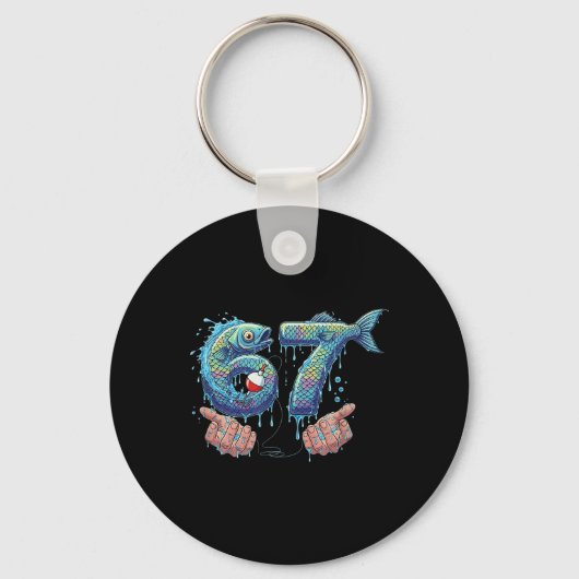 Porte-clés Pêche 67 Six Sept Mème drôle de Gen Alpha Drip  (Recto)