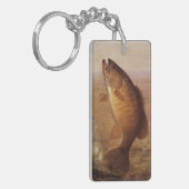 Porte-clés Pêche à l'ancienne, Achigan à petite bouche bondis (Devant gauche)