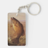 Porte-clés Pêche à l'ancienne, Achigan à petite bouche bondis (Dos)