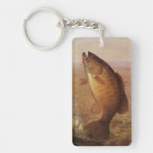 Porte-clés Pêche à l'ancienne, Achigan à petite bouche bondis (Devant)