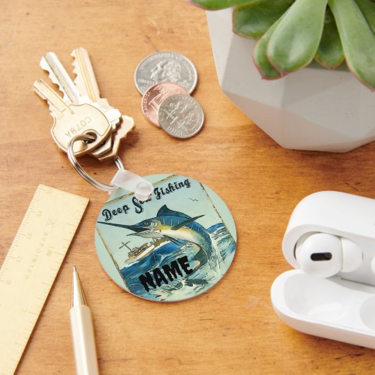 Porte-clés Pêche, ajouter un nom ou un porte - clé texte (Bureau)