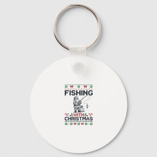Porte-clés Pêche avec la fête de Noël Santa (Recto)