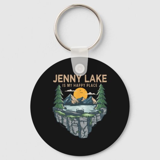 Porte-clés Pêche Bateau Camping - My Happy Place Jenny Lak (Recto)