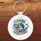 Porte-clés Pêche-Cadeaux Fisher Rend Mon Joyeux (Recto)