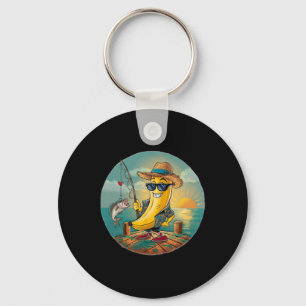 Porte-clés Pêche chanceuse humour de banane drôle
