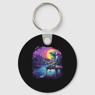 Porte-clés Pêche de squelette au coucher du soleil Byss pêche