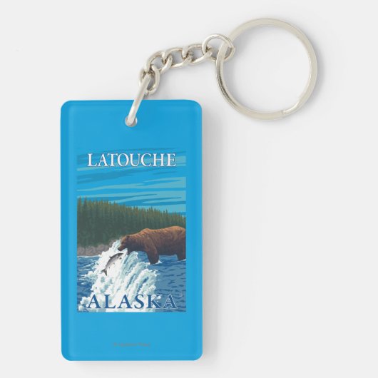 Porte-clés Pêche d'ours en rivière - Latouche, Alaska (Dos)