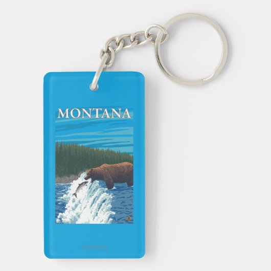 Porte-clés Pêche d'ours en rivière - Montana (Dos)