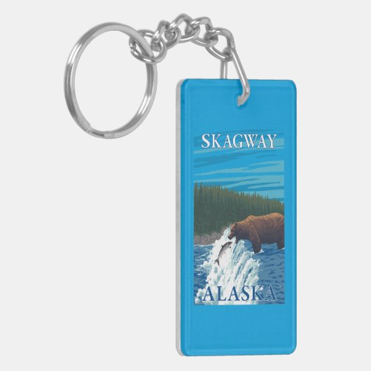 Porte-clés Pêche d'ours en rivière - Skagway, Alaska (Devant gauche)