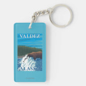 Porte-clés Pêche d'ours en rivière - Valdez, Alaska (Dos)
