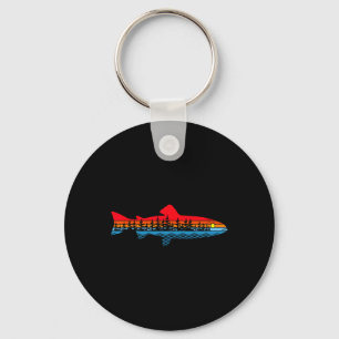 Porte-clés Pêche extérieure de la nature vintage - Pêcheur tr