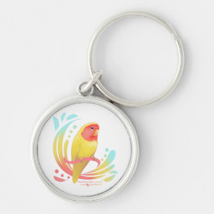 Porte-clés Pêche face Lutino Lovebird
