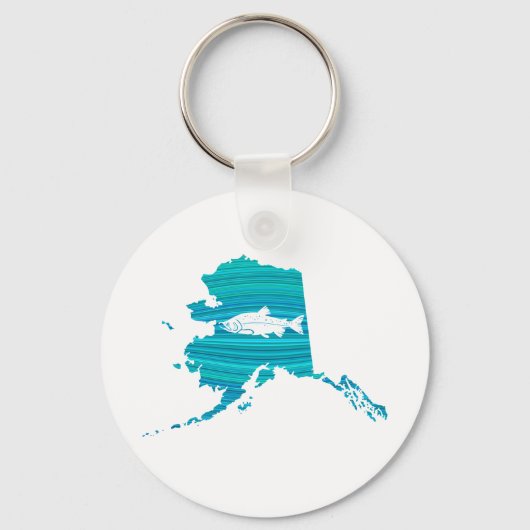 Porte-clés Pêche Saumon de la vague de l'Alaska (Recto)