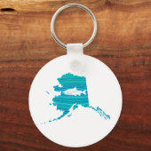 Porte-clés Pêche Saumon de la vague de l'Alaska (Recto)