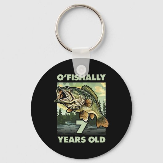 Porte-clés Pêcheur de 7 ans O'fishally 7 Pêche 7ème anniversa (Recto)