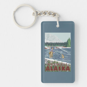 Porte-clés Pêcheur de mouche - Wrangell, Alaska