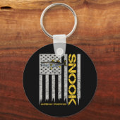 Porte-clés Pêcheur de Snook - Drapeau Américain de Style Vint (Recto)