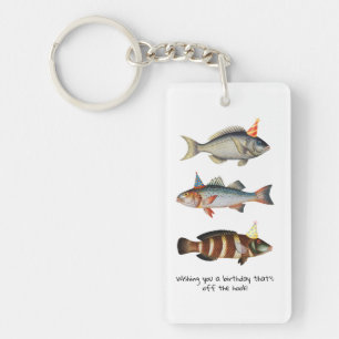Porte-clés Pêcheur Poisson Casquette Amusant Anniversaire