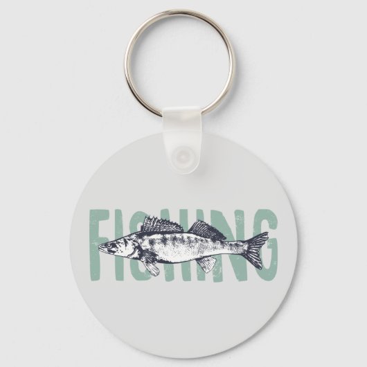 Porte-clés Pêcheur Poisson Texte Art (Recto)