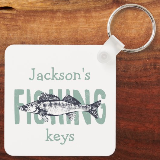 Porte-clés Pêcheur Poisson Texte Art Porte - clé (Verso)