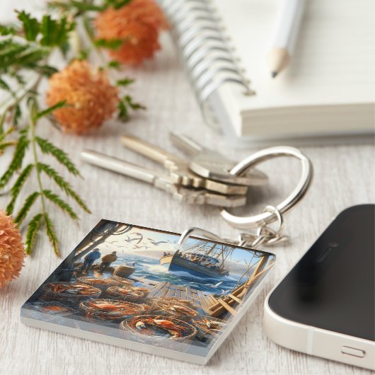 Porte-clés Pêcheurs à la Twilight ramassant des crabes (Devant Droit)