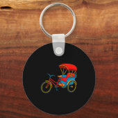 Porte-clés Pedicab Cycle Rickshaw Bike Taxi Premium Tri-blend (Recto)