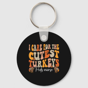 Porte-clés Peds Infirmier Thanksgiving Turkeys Cutest Retro F