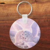 Porte-clés Pegasus Family – Soft Pastel Fantasy Canvas Art (Recto)