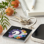 Porte-clés Pegasus Noir Floral (Devant Droit)