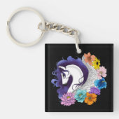 Porte-clés Pegasus Noir Floral (Devant)
