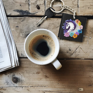 Porte-clés Pegasus Noir Floral