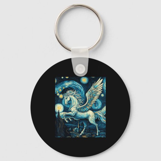 Porte-clés Pegasus Sous Starry Night Sky Art Graphisme Christ (Recto)